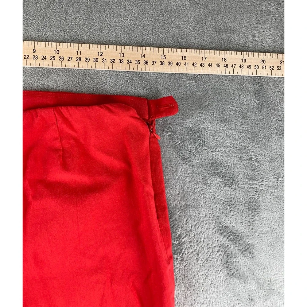 Style Co Petite Red Stretch Straight Leg Pants Women's Size 10P‎